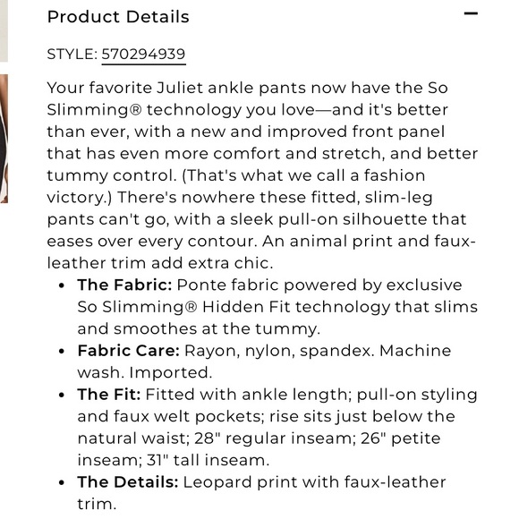 CHICO’S Juliette Pants EUC - Picture 8 of 11